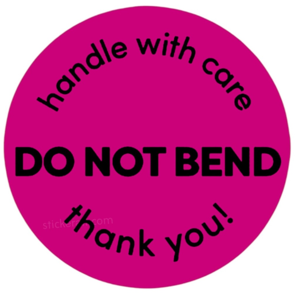 2” DO NOT BEND Orange Stickers - Handle With Care Shipping Labels - Picture 5 of 8